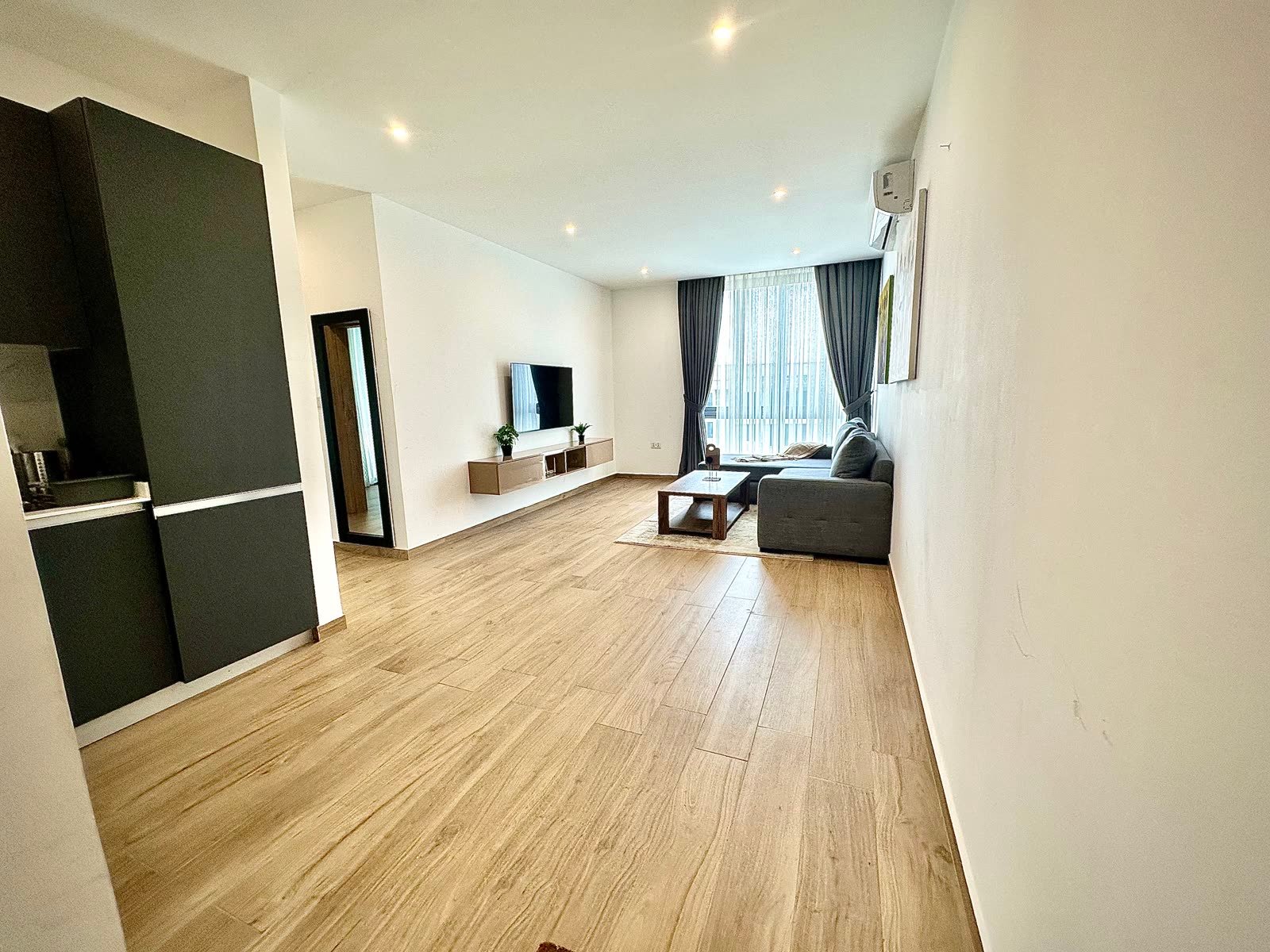 Open-plan living and dining area