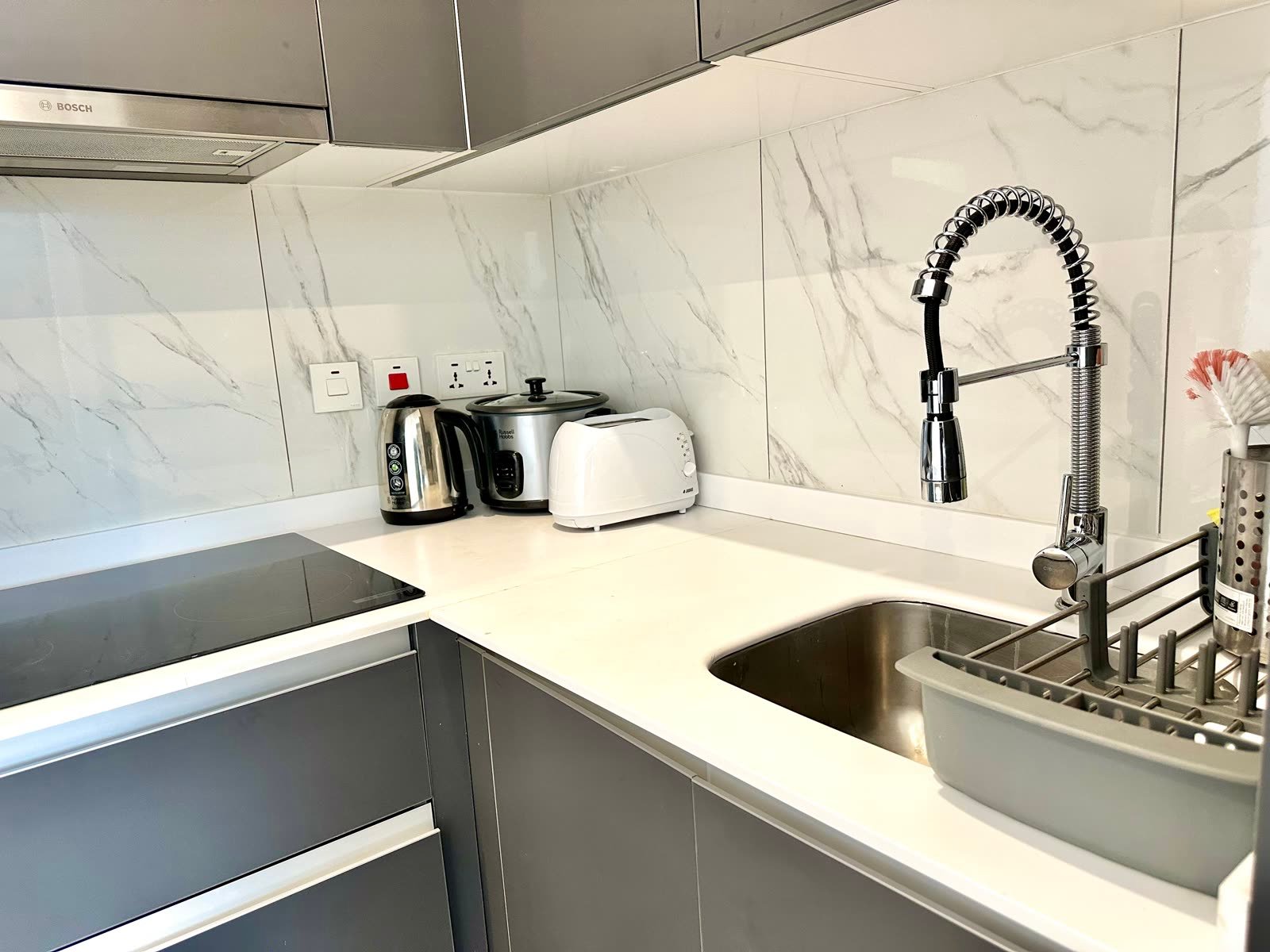 Kitchen appliances and workspace